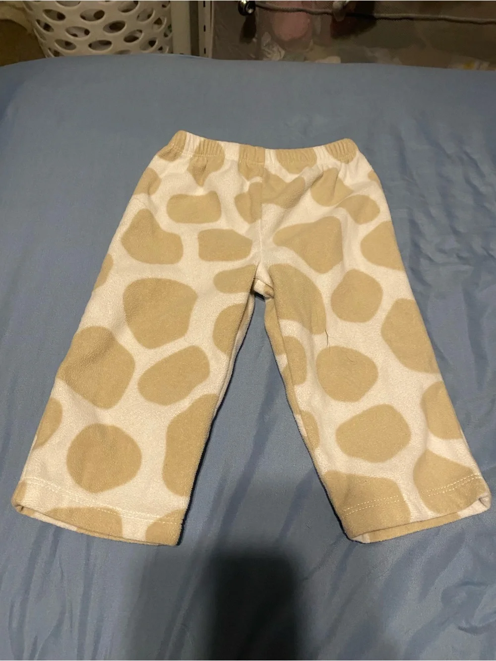 Bright Coral Baby Girl Pants & Cream Print Knit Pants